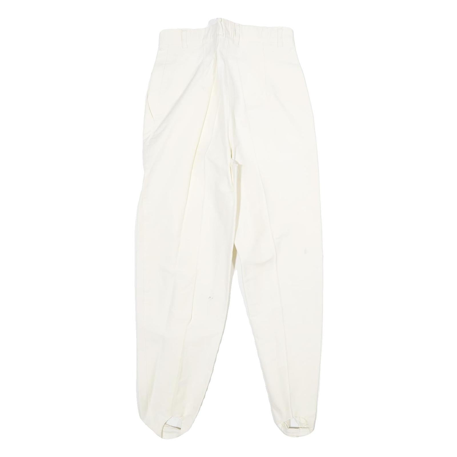 Womens Viscose Blend White Regular Fit Stirrup Trousers W26 L27 Stylish Classic