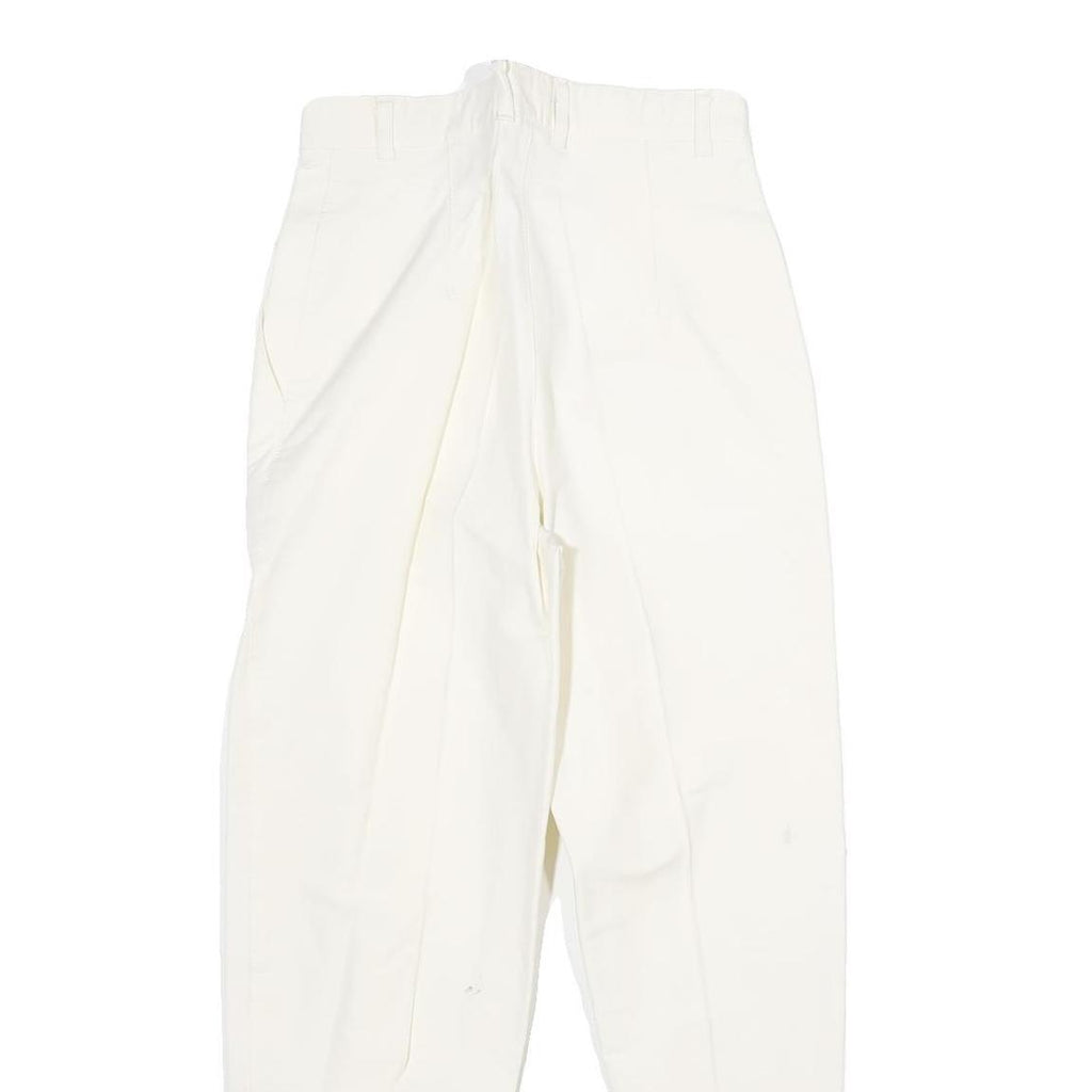 Womens Viscose Blend White Regular Fit Stirrup Trousers W26 L27 Stylish Classic