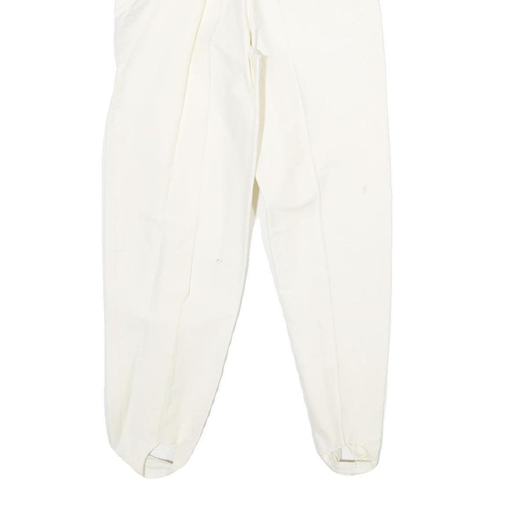 Womens Viscose Blend White Regular Fit Stirrup Trousers W26 L27 Stylish Classic