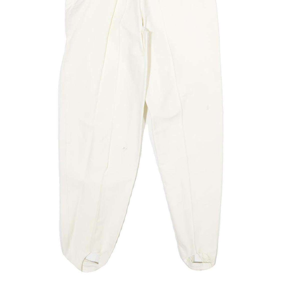 Womens Viscose Blend White Regular Fit Stirrup Trousers W26 L27 Stylish Classic