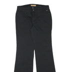 TOMMY HILFIGER Womens Cotton Blend Black Regular Flared Trousers W28 L31