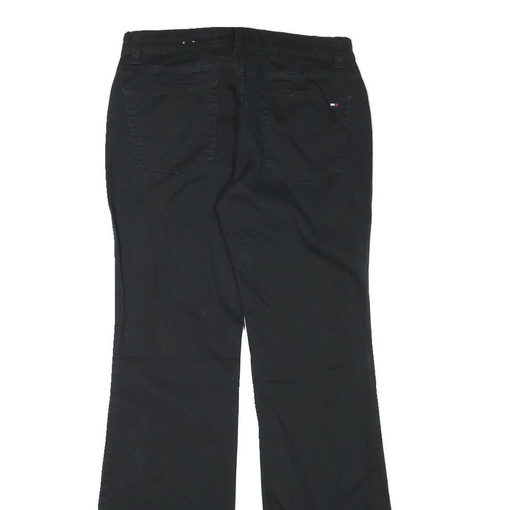 TOMMY HILFIGER Womens Cotton Blend Black Regular Flared Trousers W28 L31