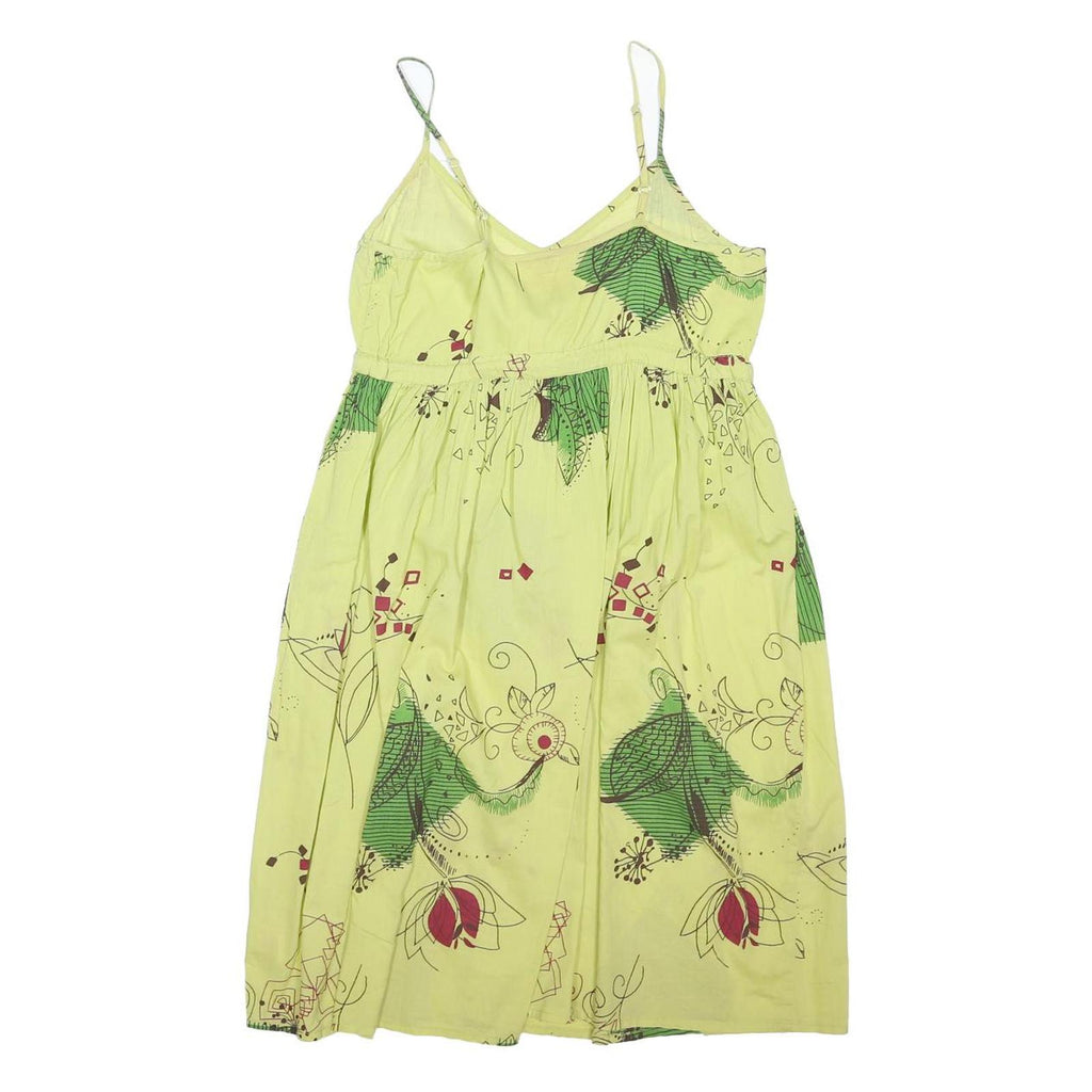 JOE BROWNS Womens Yellow Cotton Blend Strappy Day Dress S Floral Print