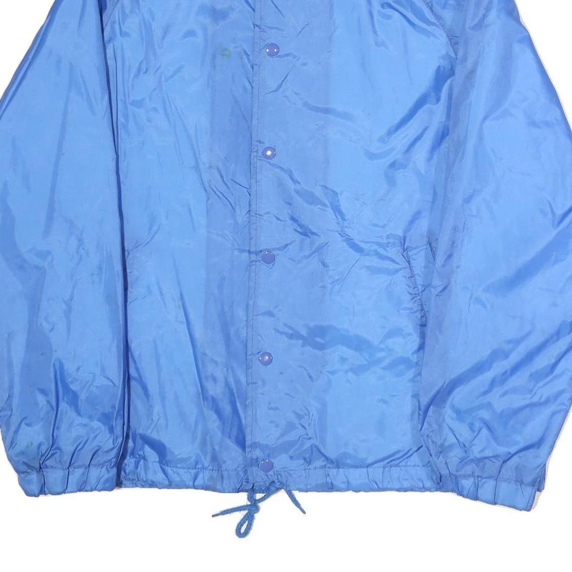 EAGLES RIDGE Mens Blue Nylon Button Jacket M Plain Lightweight Casual Wear