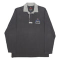 MURPHY & NYE Mens Grey & Light Grey Long Sleeve Polo Shirt M Crewneck Cotton