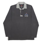 MURPHY & NYE Mens Grey & Light Grey Long Sleeve Polo Shirt M Crewneck Cotton