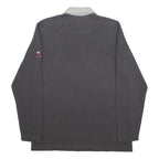 MURPHY & NYE Mens Grey & Light Grey Long Sleeve Polo Shirt M Crewneck Cotton