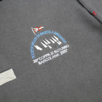 MURPHY & NYE Mens Grey & Light Grey Long Sleeve Polo Shirt M Crewneck Cotton