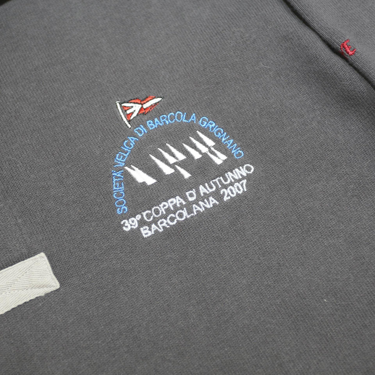 MURPHY & NYE Mens Grey & Light Grey Long Sleeve Polo Shirt M Crewneck Cotton