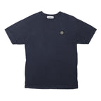 STONE ISLAND Mens Navy Blue Graphic T-Shirt M Short Sleeve Crew Neck Logo Patch
