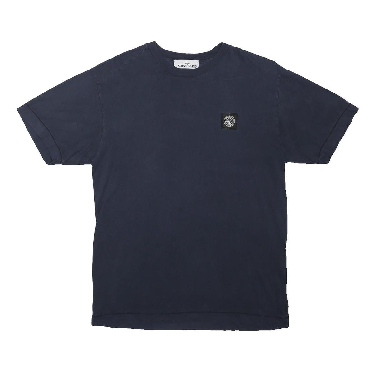 STONE ISLAND Mens Navy Blue Graphic T-Shirt M Short Sleeve Crew Neck Logo Patch