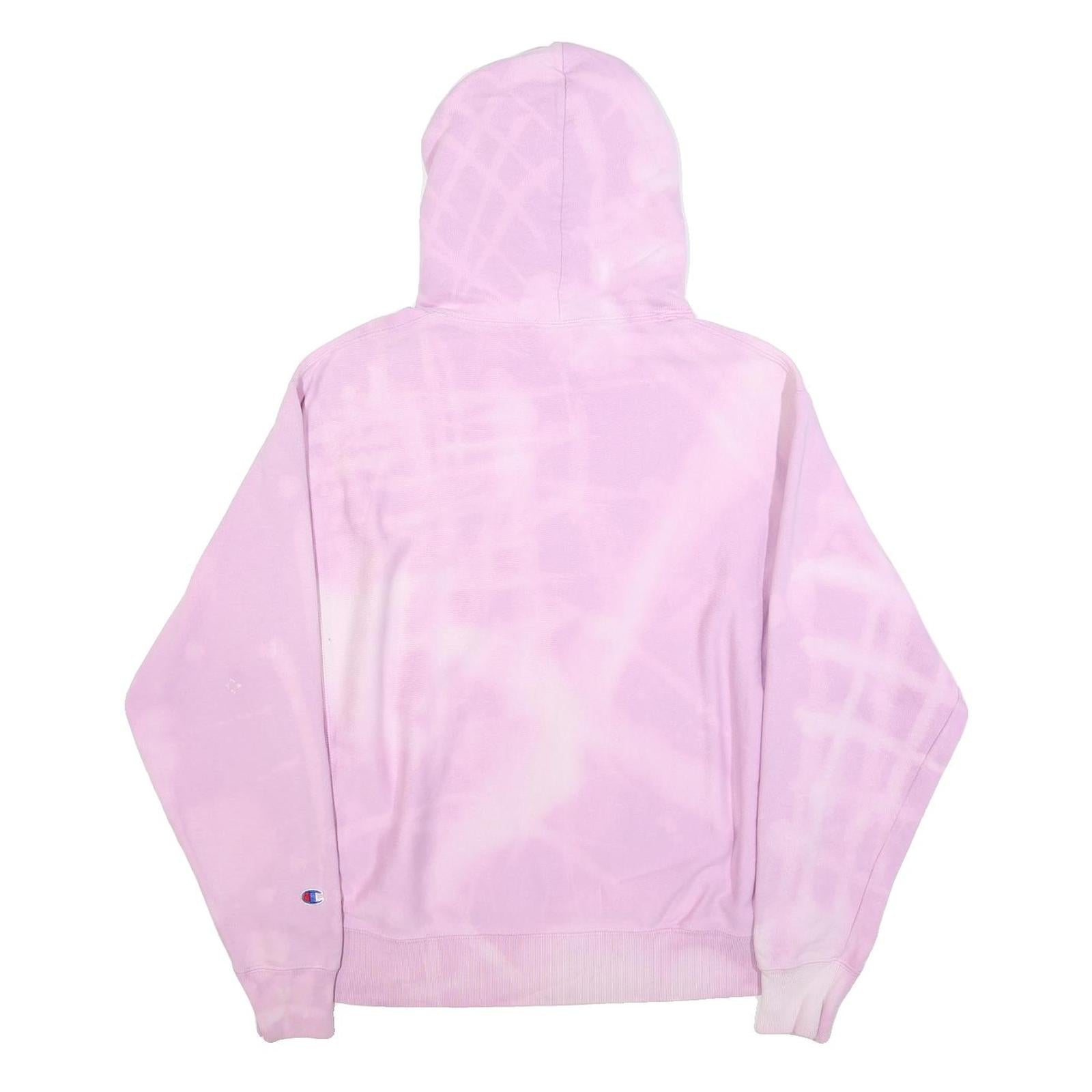 CHAMPION REVERSE WEAVE Womens Pink Tie Dye Pullover Hoodie L Casual Sweatshirt