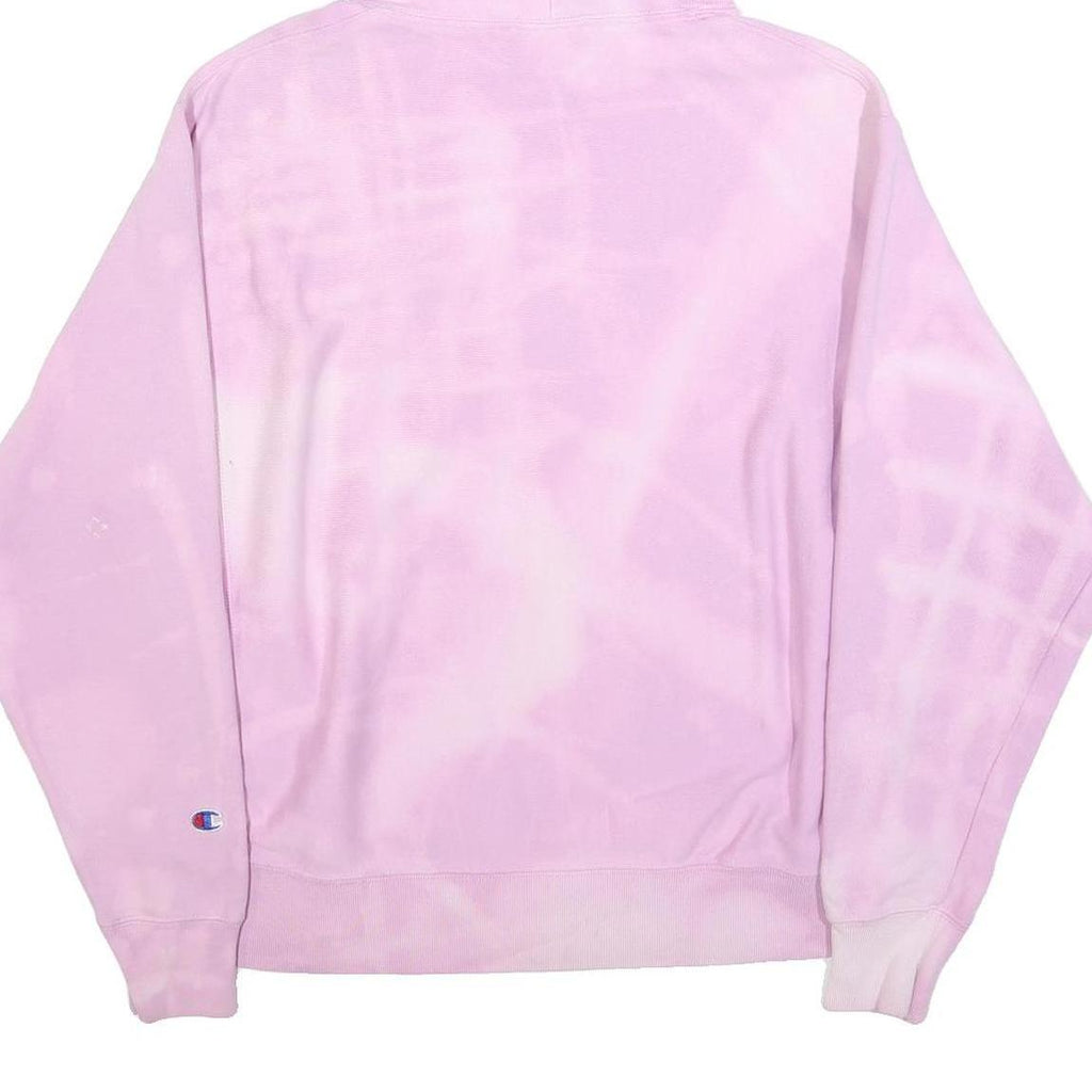 CHAMPION REVERSE WEAVE Womens Pink Tie Dye Pullover Hoodie L Casual Sweatshirt
