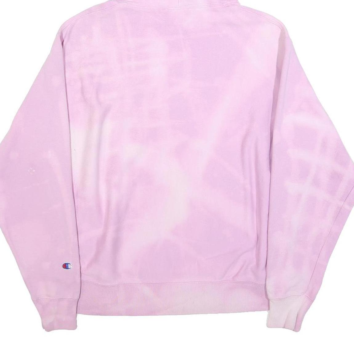 CHAMPION REVERSE WEAVE Womens Pink Tie Dye Pullover Hoodie L Casual Sweatshirt