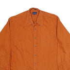 CLUB ROOM Mens Orange Cotton Long Sleeve Shirt L Casual Buttoned Pocket