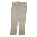 DKNY Mens Cotton Blend Beige Regular Fit Straight Leg Trousers W36 L30 Casual