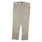 DKNY Mens Cotton Blend Beige Regular Fit Straight Leg Trousers W36 L30 Casual