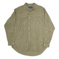 RALPH LAUREN Mens Beige Long Sleeve Cotton Blend Shirt L Classic Polo