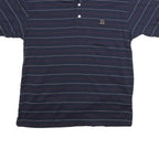 TOMMY HILFIGER Mens Blue Striped Polo Shirt S Classic Fit Cotton Short Sleeve