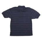 TOMMY HILFIGER Mens Blue Striped Polo Shirt S Classic Fit Cotton Short Sleeve