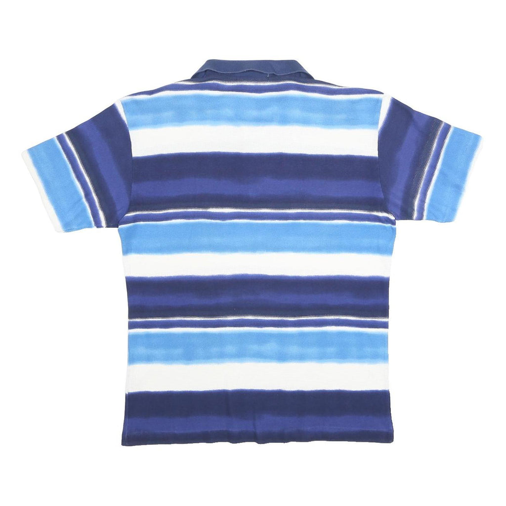 FILA Mens Blue & White Striped Short Sleeve Polo Shirt M Cotton Blend Casual