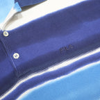 FILA Mens Blue & White Striped Short Sleeve Polo Shirt M Cotton Blend Casual