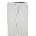 WARREN & PARKER Mens Cotton Blend Regular Straight Beige Trousers W40 L34 Casual