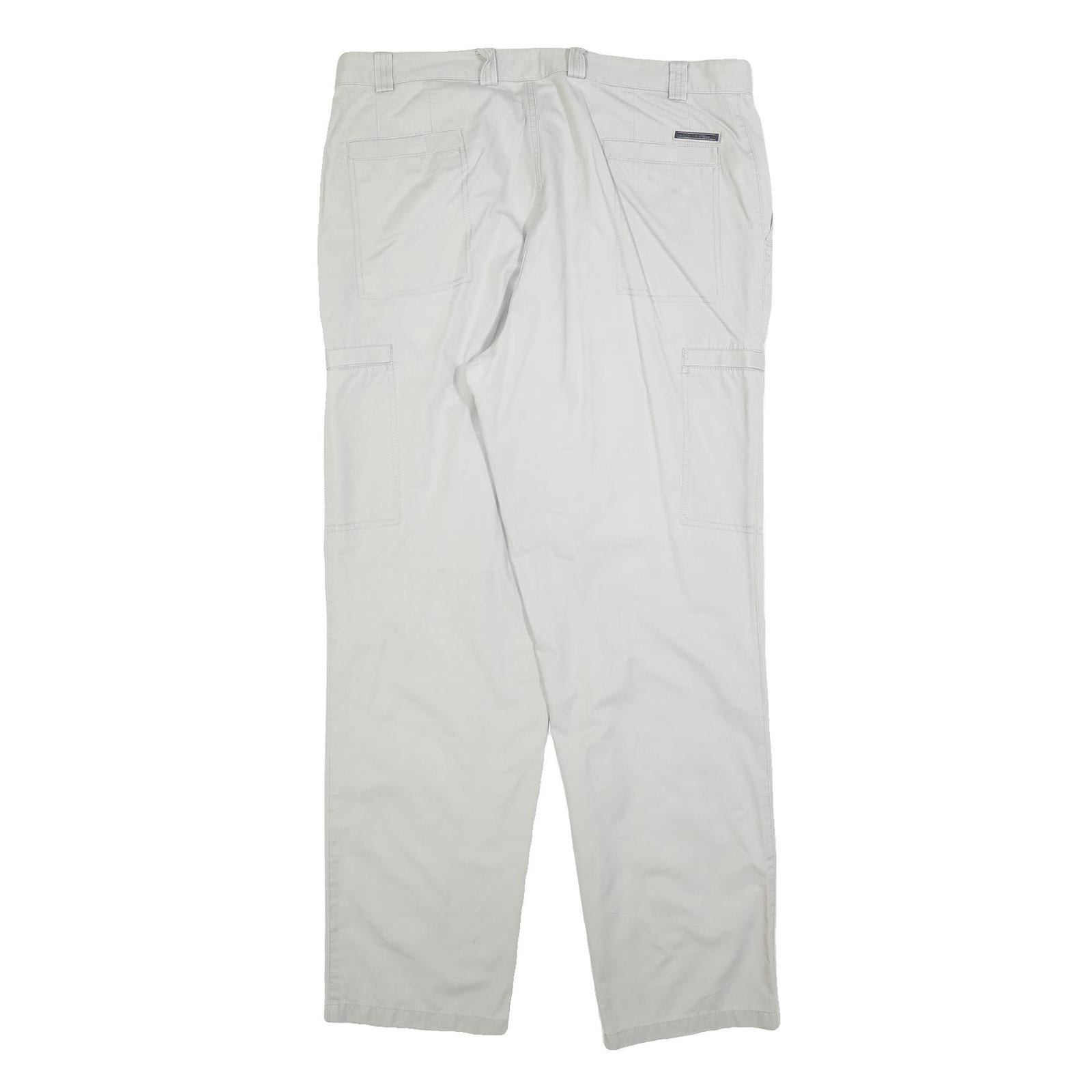 WARREN & PARKER Mens Cotton Blend Regular Straight Beige Trousers W40 L34 Casual