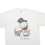 JERZEES Mens White Red Skeleton Graphic T-Shirt L Short Sleeve Crew Neck