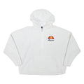 ELLESSE Womens White ¼ Zip Hoodie Soft Fleece Cropped UK 8