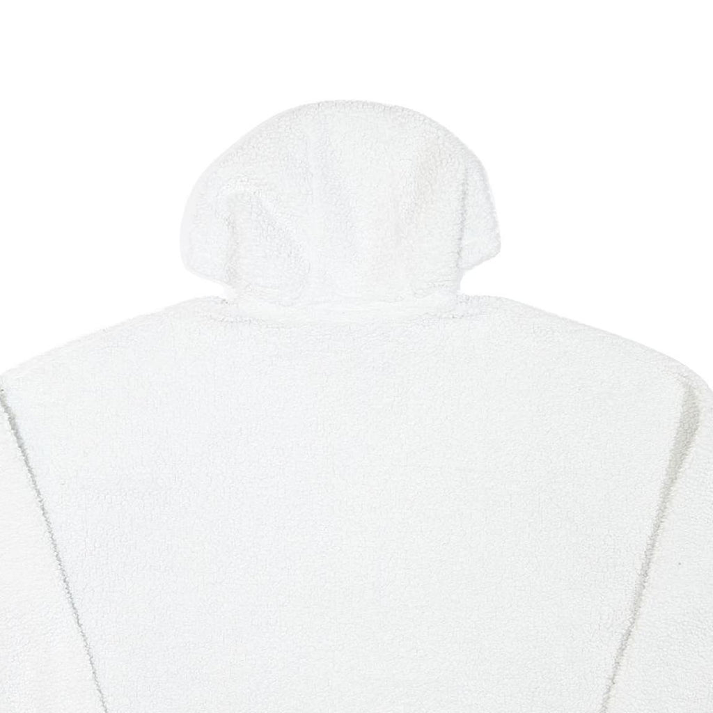 ELLESSE Womens White ¼ Zip Hoodie Soft Fleece Cropped UK 8