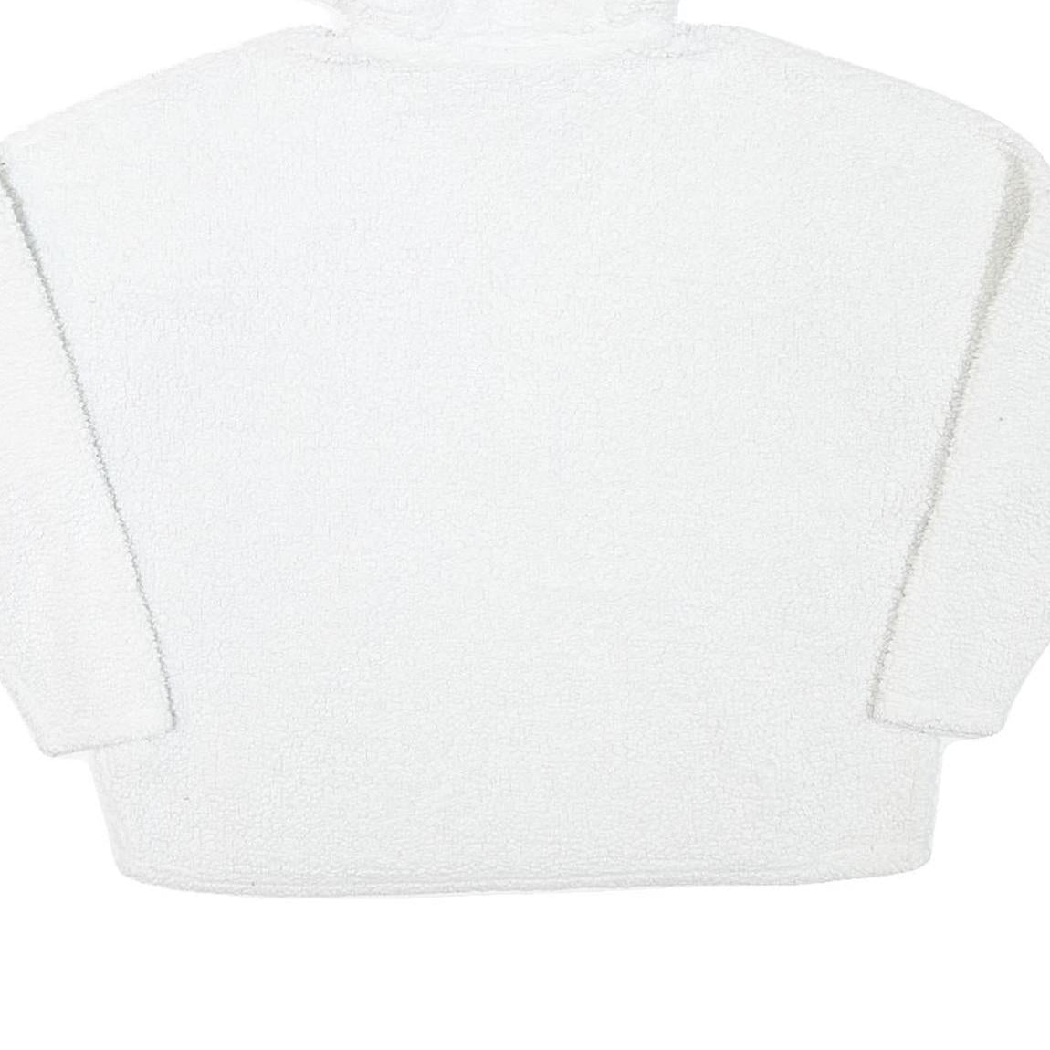 ELLESSE Womens White ¼ Zip Hoodie Soft Fleece Cropped UK 8