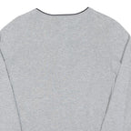 TOMMY HILFIGER Womens Grey Patterned Button Up Crew Neck Basic Knit S Cotton