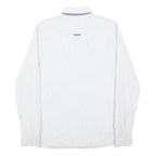HILFIGER DENIM Mens White & Blue Stripe Long Sleeve Shirt L Classic Cotton