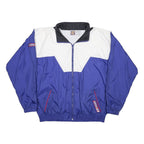PLANET MARS Mens Blue & White Nylon Zip Jacket 2XL Casual Lightweight