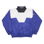 PLANET MARS Mens Blue & White Nylon Zip Jacket 2XL Casual Lightweight