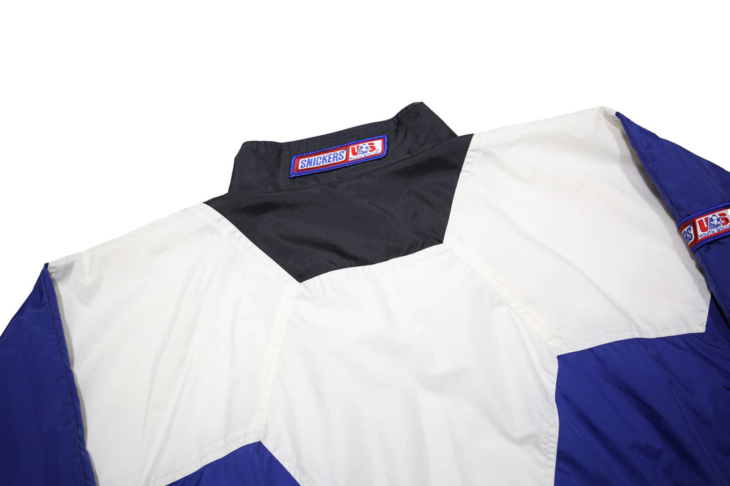 PLANET MARS Mens Blue & White Nylon Zip Jacket 2XL Casual Lightweight