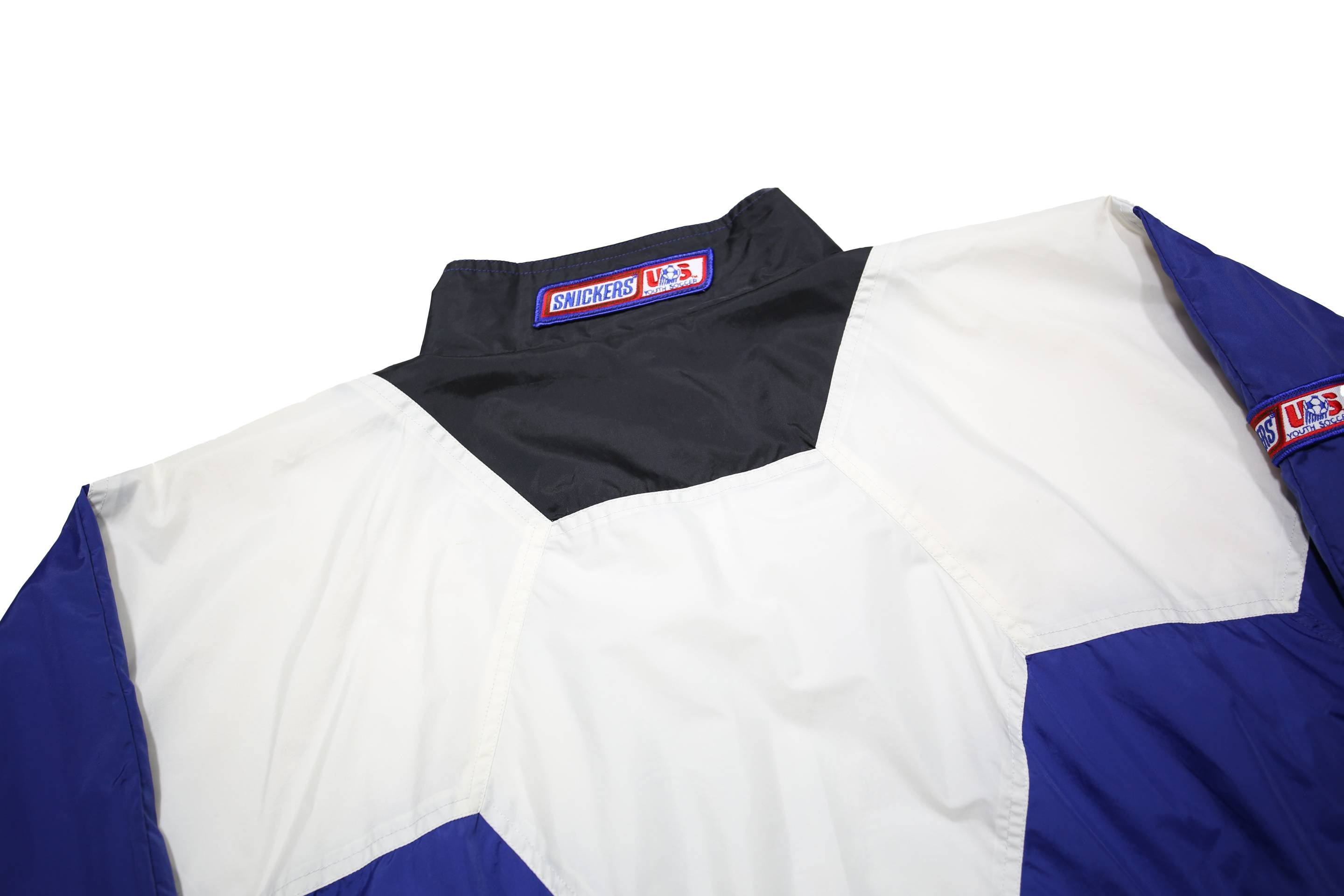 PLANET MARS Mens Blue & White Nylon Zip Jacket 2XL Casual Lightweight