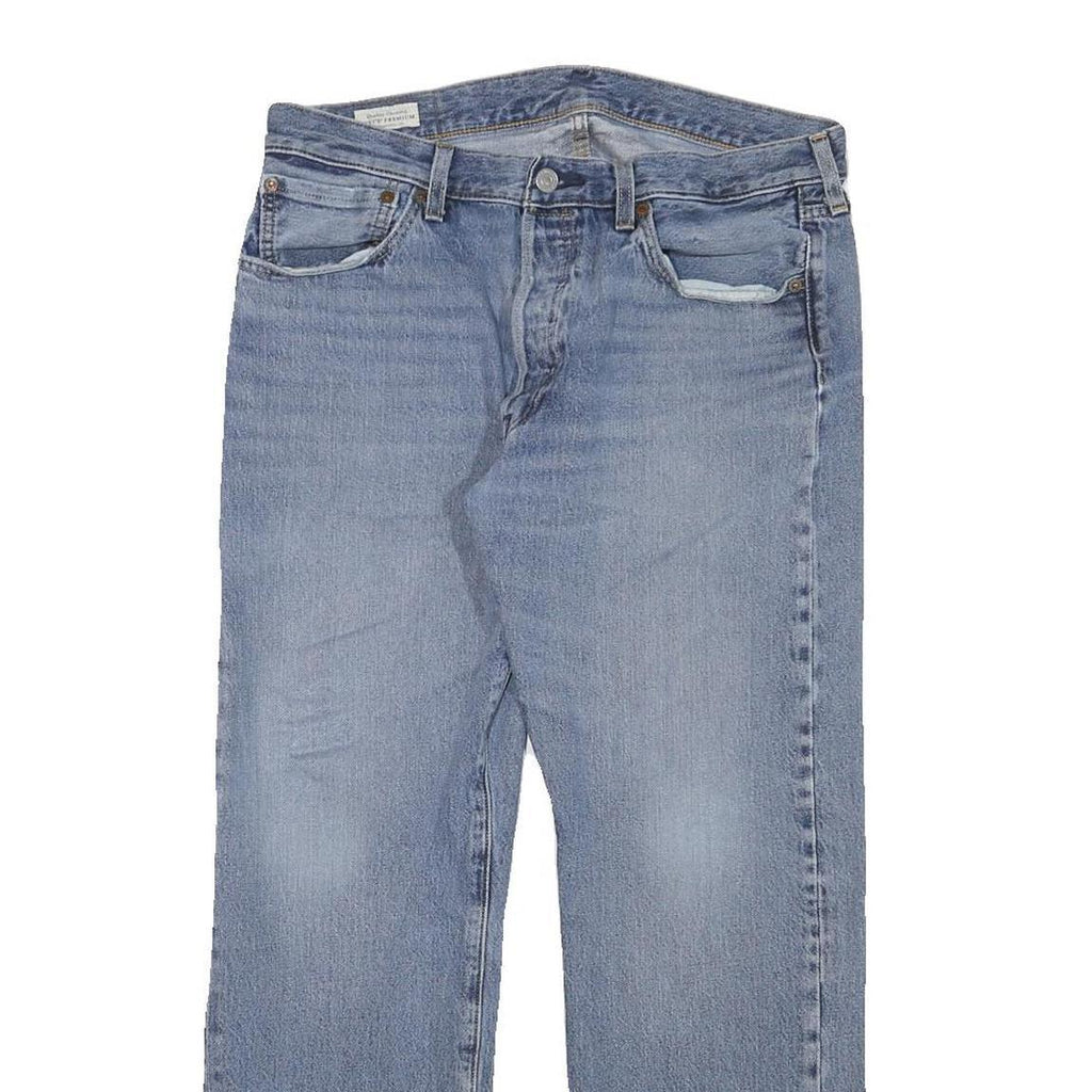 LEVI'S 501 Mens Jeans Blue Regular Straight Denim Medium W32 L27 Classic Button
