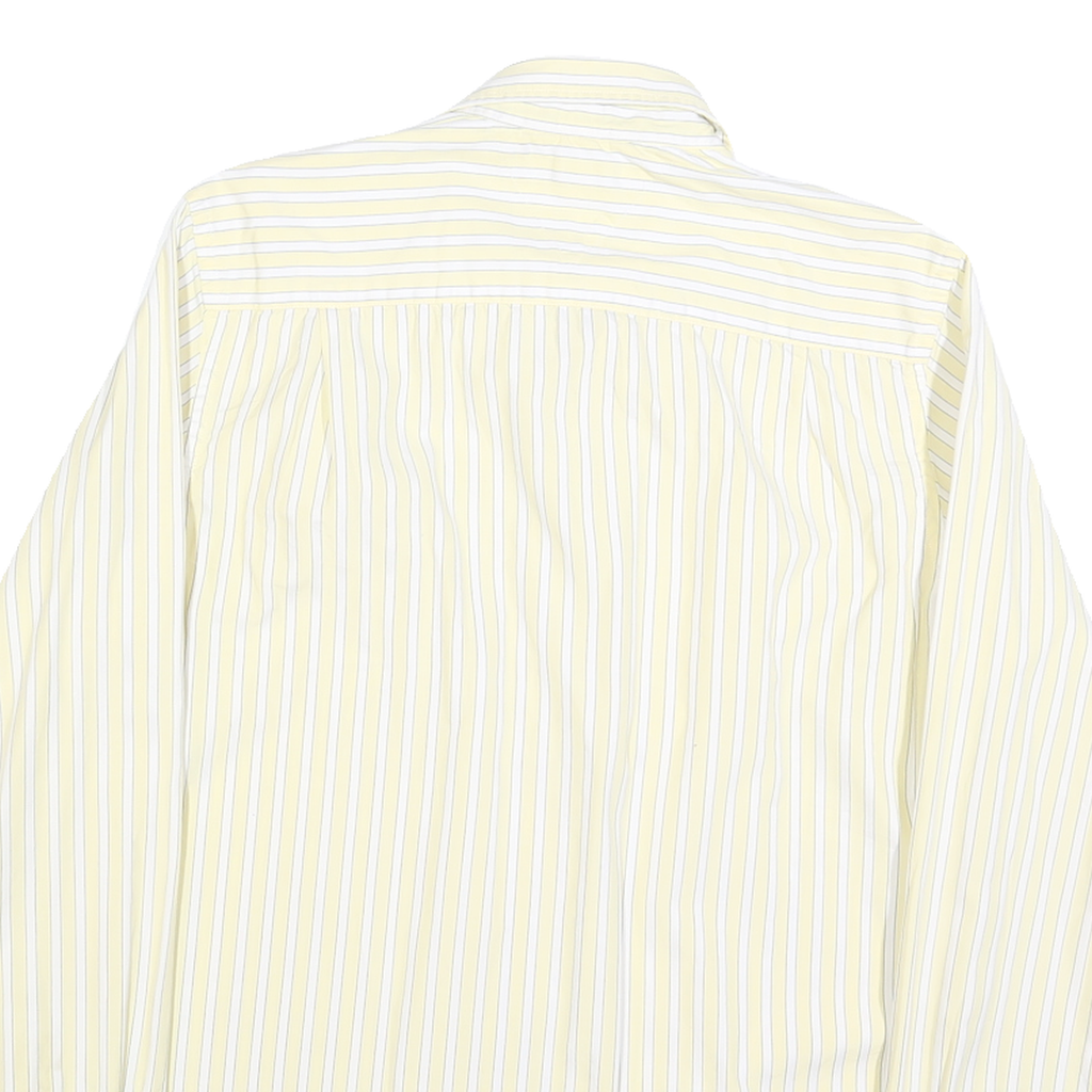 TOMMY HILFIGER Mens Yellow & White Striped Shirt S Cotton Blend Classic