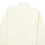 TOMMY HILFIGER Mens Yellow & White Striped Shirt S Cotton Blend Classic
