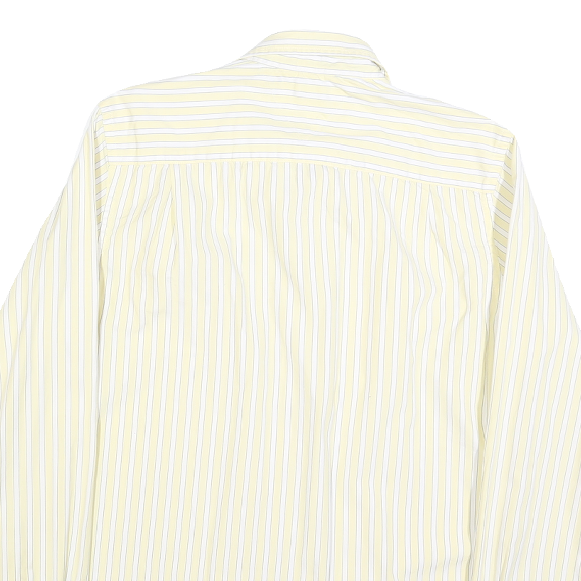TOMMY HILFIGER Mens Yellow & White Striped Shirt S Cotton Blend Classic