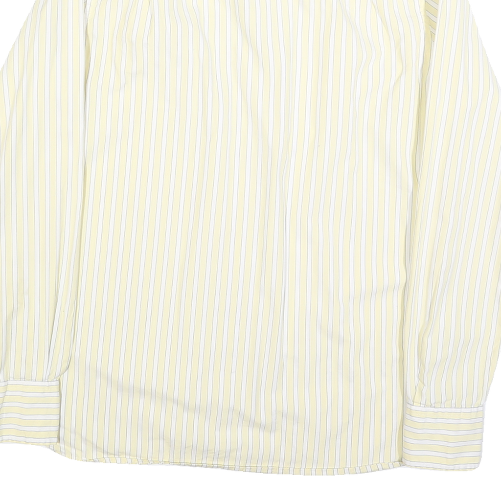 TOMMY HILFIGER Mens Yellow & White Striped Shirt S Cotton Blend Classic