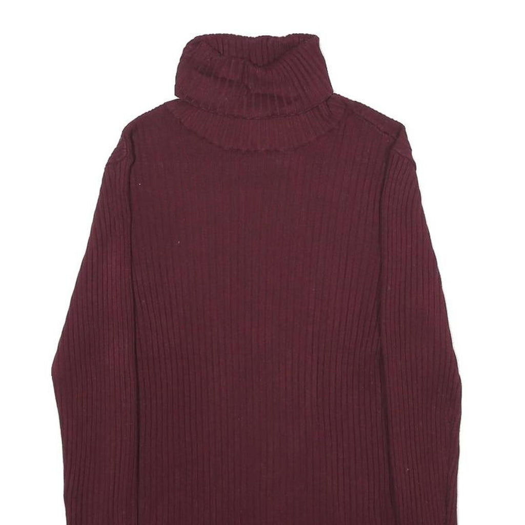 APT. 9 Womens Maroon Plain Roll Neck Basic Knit Jumper XS Viscose Blend