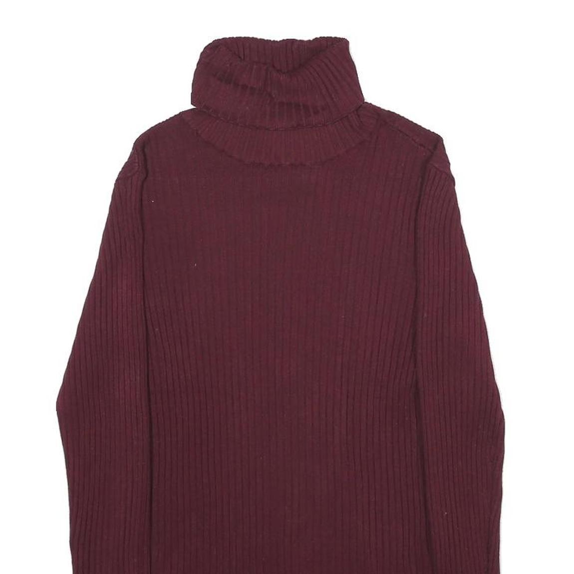 APT. 9 Womens Maroon Plain Roll Neck Basic Knit Jumper XS Viscose Blend