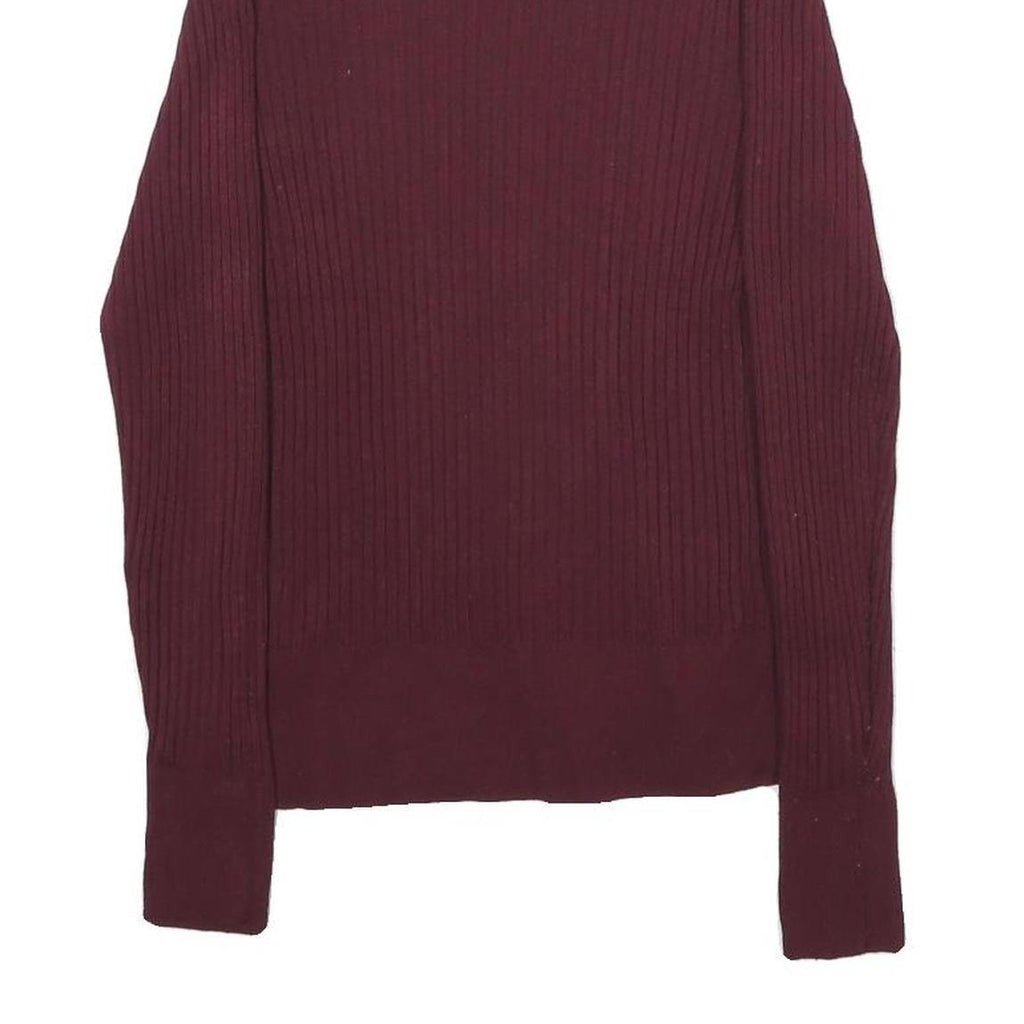 APT. 9 Womens Maroon Plain Roll Neck Basic Knit Jumper XS Viscose Blend