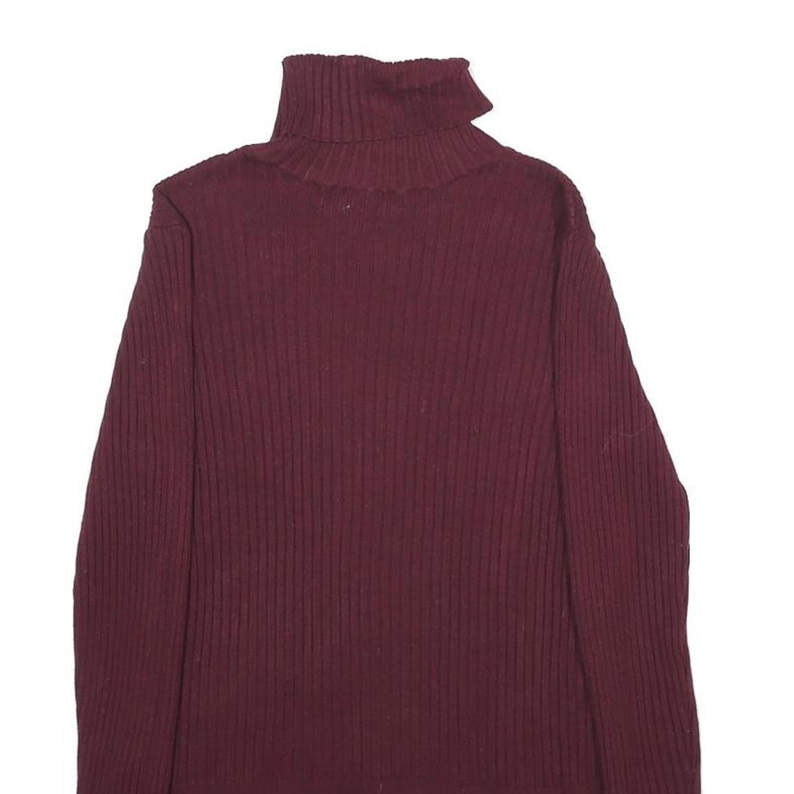 APT. 9 Womens Maroon Plain Roll Neck Basic Knit Jumper XS Viscose Blend