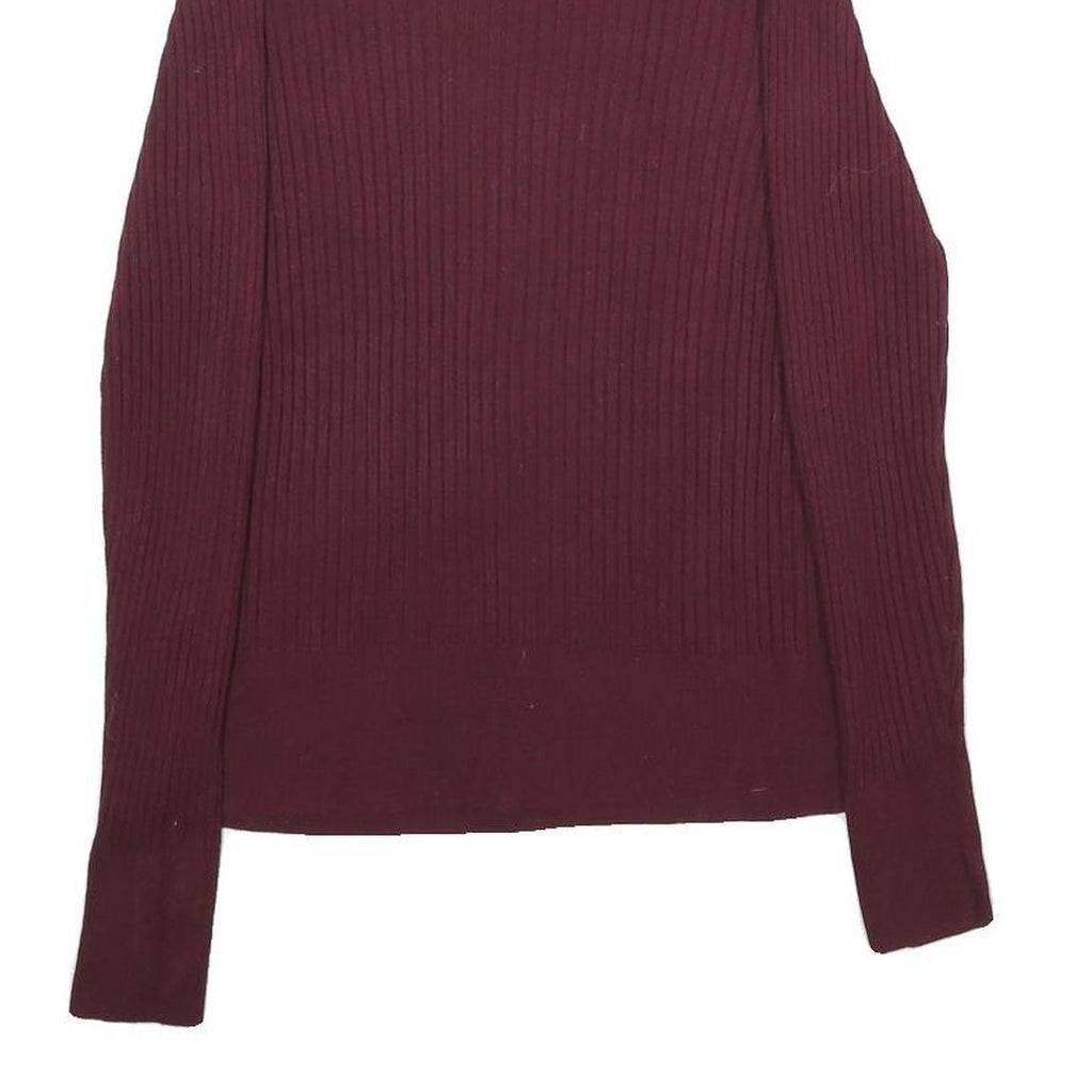 APT. 9 Womens Maroon Plain Roll Neck Basic Knit Jumper XS Viscose Blend