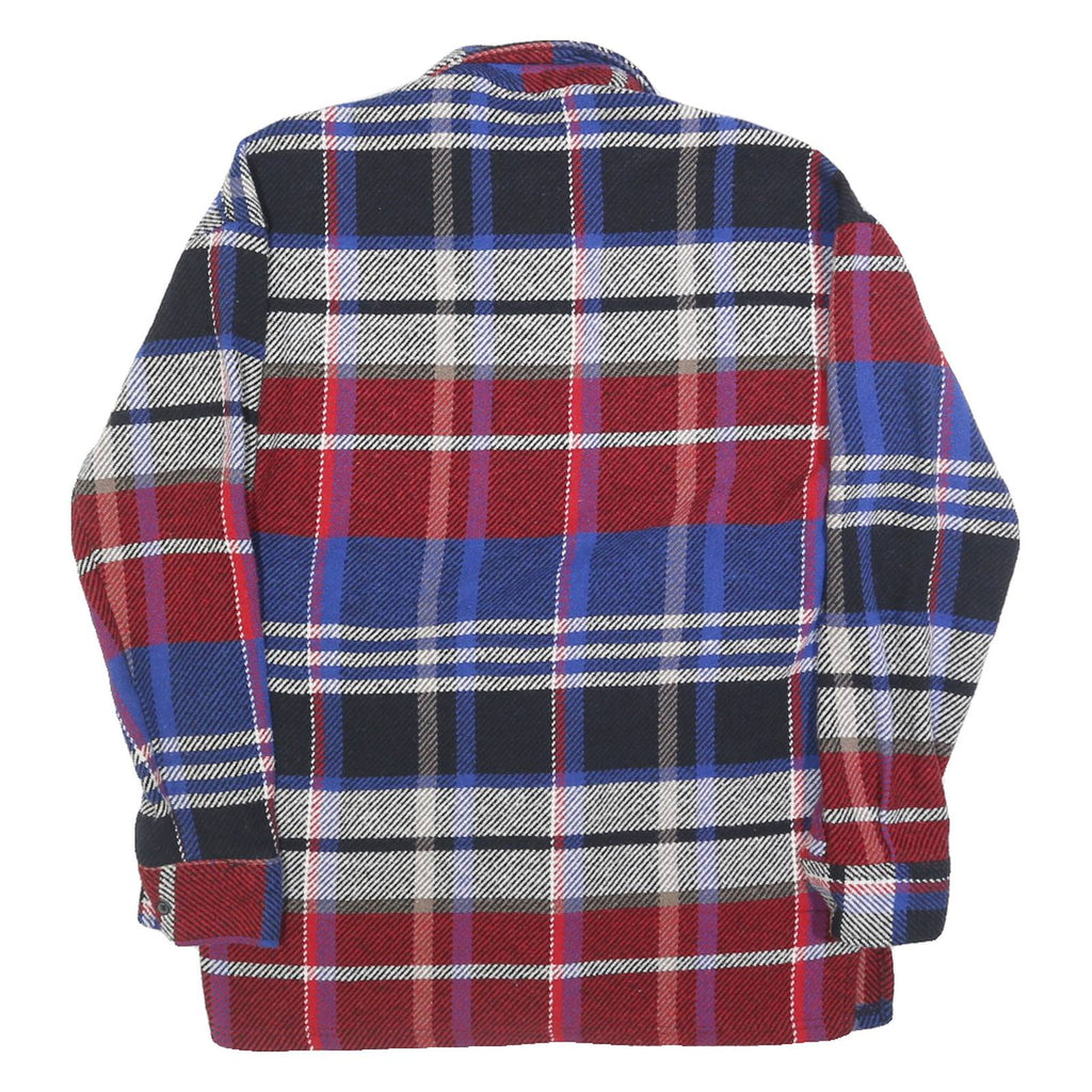 MARRAKECH Mens Blue & Red Plaid Shirt M Cotton Blend Long Sleeve Casual Checked