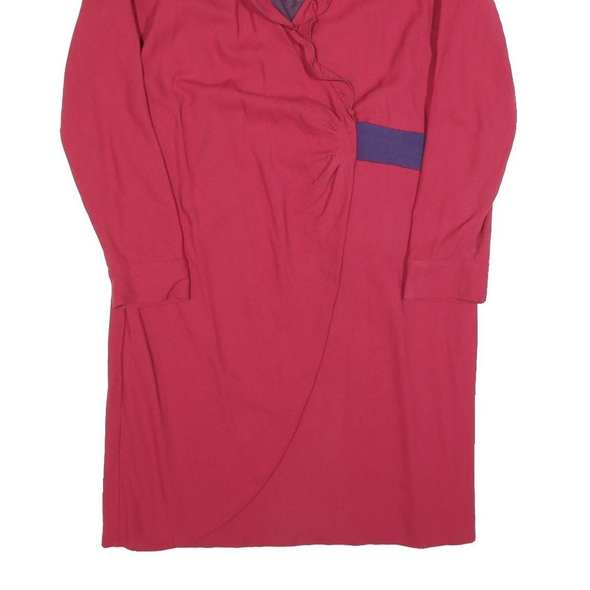 LOVE MOSCHINO Womens Red & Navy Wrap Dress Polyester Blend Long Sleeve UK 14